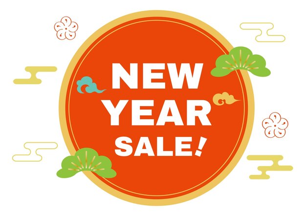 Title frame design of New Year Sale