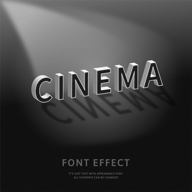 Vector title old cinema movie font effect with shadow