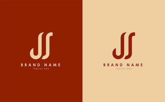 TJ elegant vector logo design in red and light yellow color