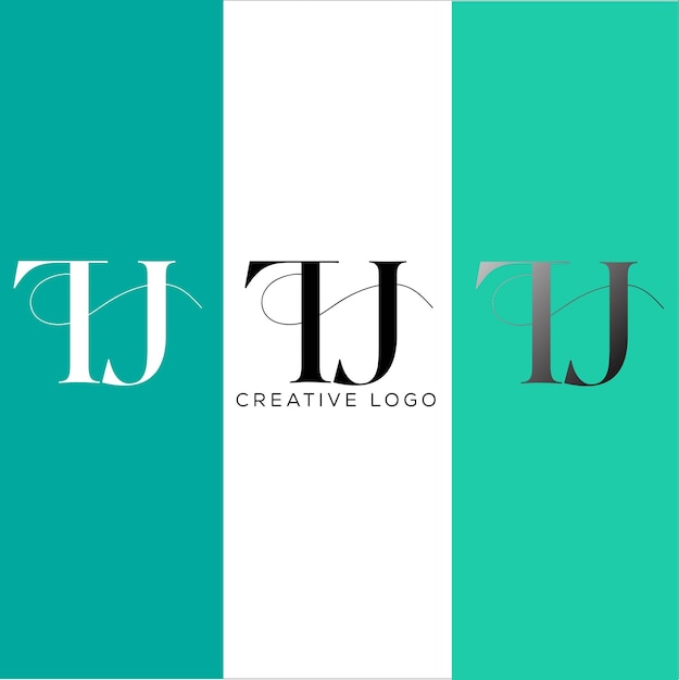 Логотип с начальной буквой TJ deisgn