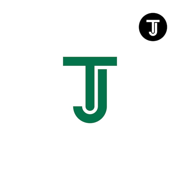 TJ Letter Monogram Logo Design Eenvoudig