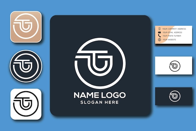 tj monogram logo template