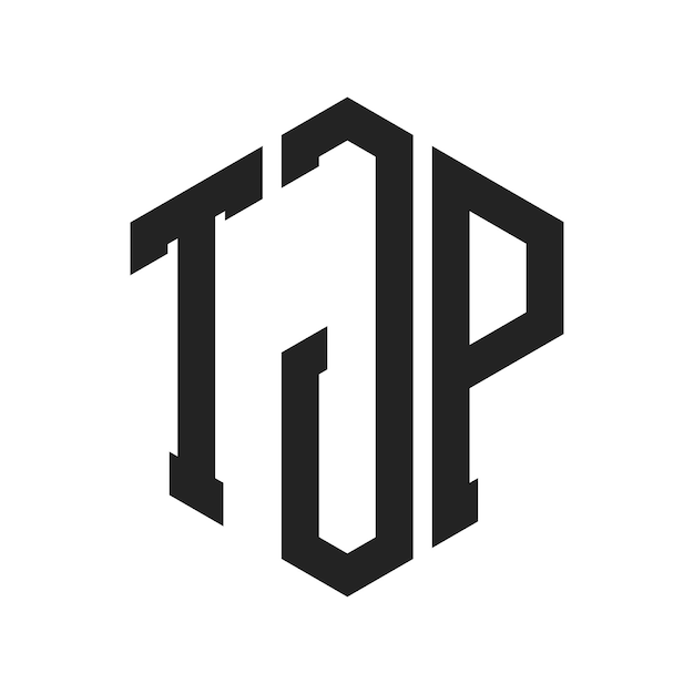 Дизайн логотипа TJP Первоначальная буква TJP Монограмма Логотип с использованием шестиугольной формы