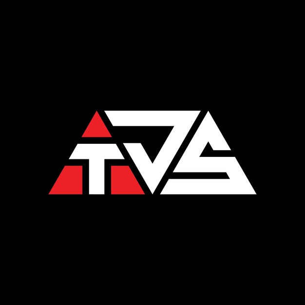 TJS三角形字母标志设计与三角形形状 TJS 三角形标志设计 单体 TJS 三边形矢量标志模板与红色 TJS 三方形标志 简单优雅和豪华的 TJS 标志