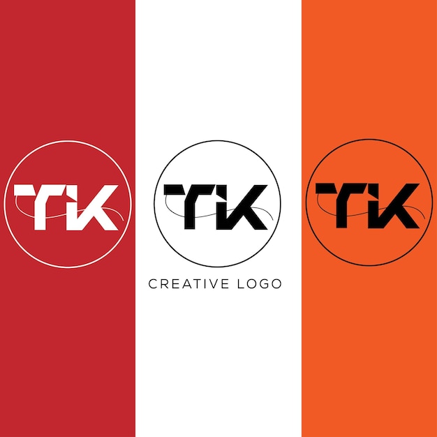 TK initial letter logo design