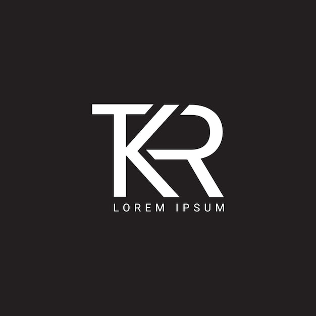 tkr letter monogram logo design