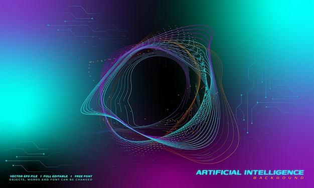 Вектор Ткз искусственный интеллект знак волна градиентный фон