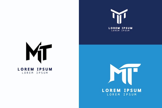 Tm tipografia logo design alfabeti