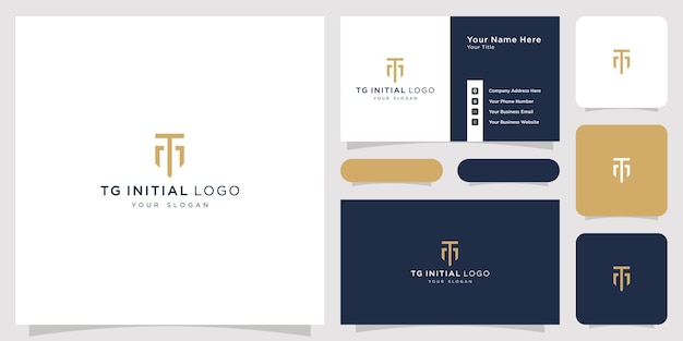 tmg logo initial concept business card template