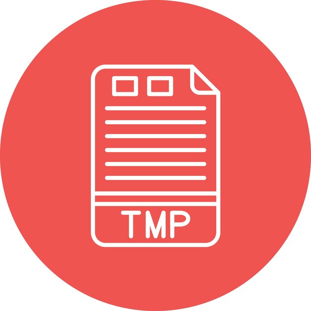 Векторное изображение значка TMP может использоваться для форматов файлов