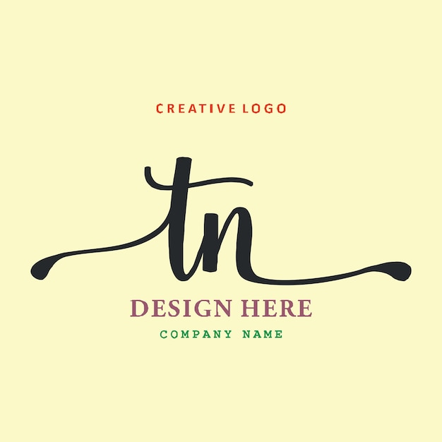 Vettore il logo tn lettering è semplice, facile da capire e autorevole