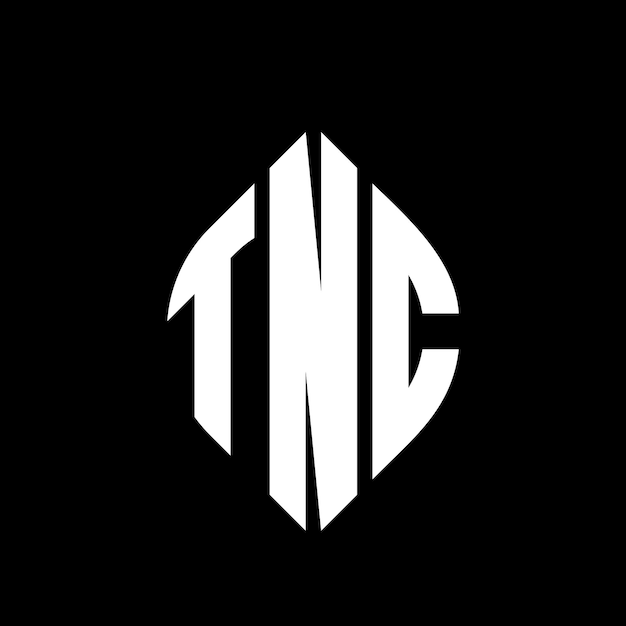 Tnc cirkel letter logo ontwerp met cirkel en ellips vorm tnc ellips letters met typografische stijl de drie initialen vormen een cirkel logo tnc circle emblem abstract monogram letter mark vector