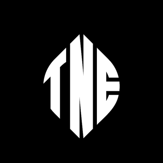 TNE circle letter logo design with circle and ellipse shape TNE ellipse letters with typographic style The three initials form a circle logo TNE Circle Emblem Abstract Monogram Letter Mark Vector