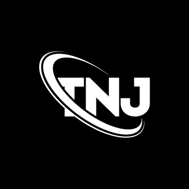 Логотип TNJ буква TNJ буква дизайн логотипа Инициалы логотипа TNJ, связанный с кругом и заглавными буквами, логотип TNJ типография для технологического бизнеса и бренда недвижимости