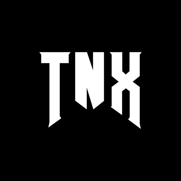 TNXのロゴデザイン 黒と白の色の組み合わせ TNXロゴ TNXベクトル TNXデザイン TNXアイコン TNXアルファベット TNXタイポグラフィー