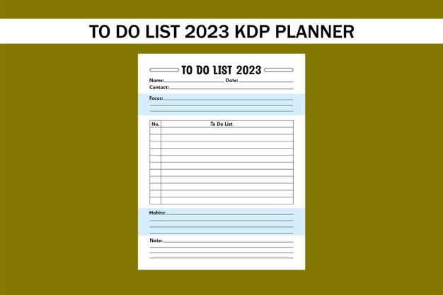 벡터 할 일 목록 2023 kdp 플래너