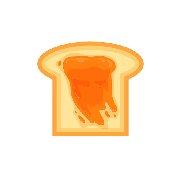 Toast bread with apricot jam Sweet sandwich Vector illustration in trendy flat style isolated