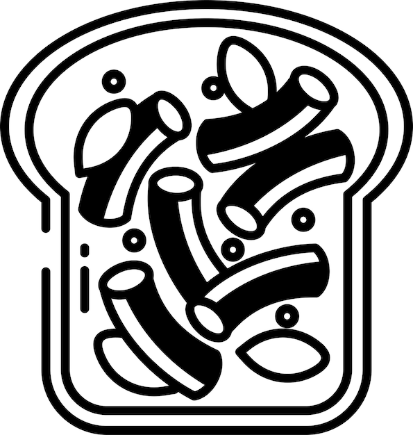 Vector toast glyph en lijnvector illustratie