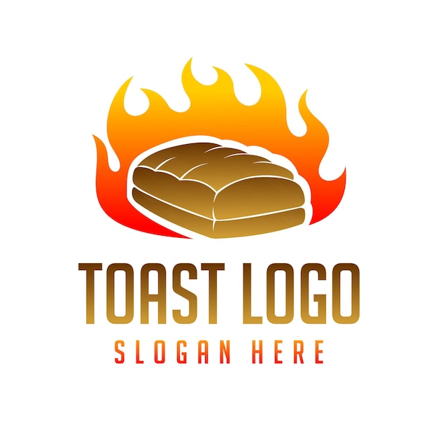 Vector toast logo with fire concept