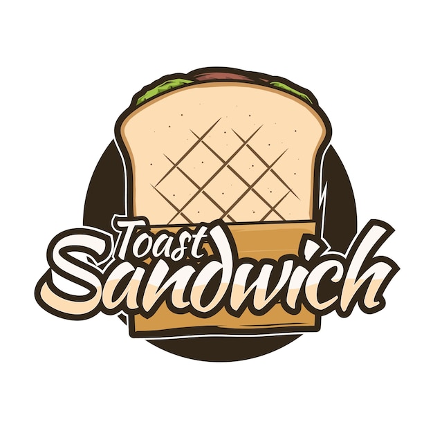 Vector toast sandwich logo template for restaurant