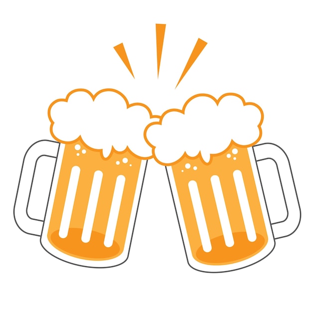 Toast with beer mugs icon vector image.