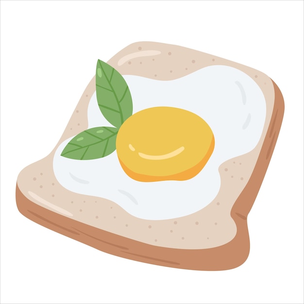 Toast with egg and basil