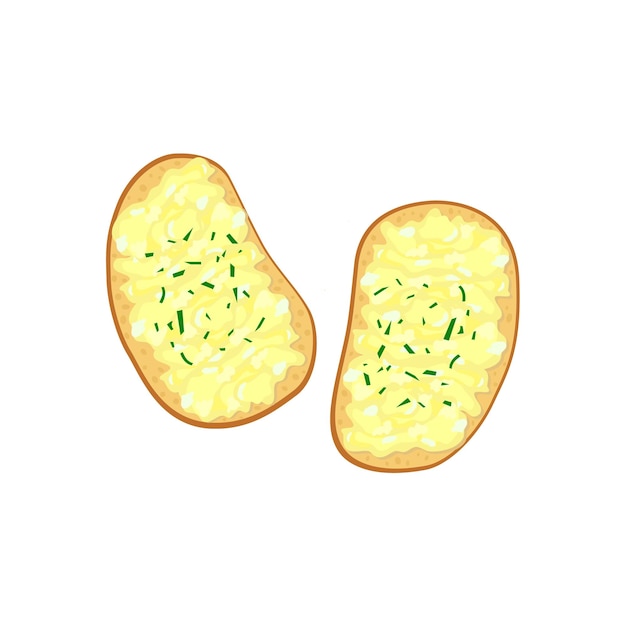 Vector toast with egg scramble food for breakfast