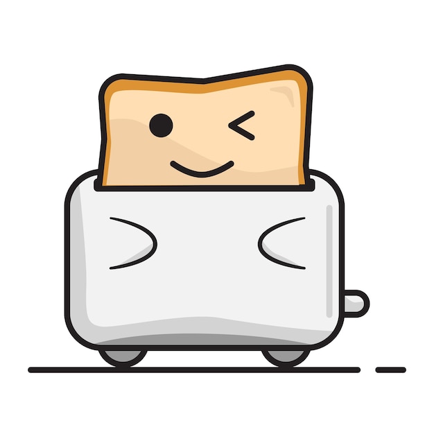 Toaster cartoon with vector colorful