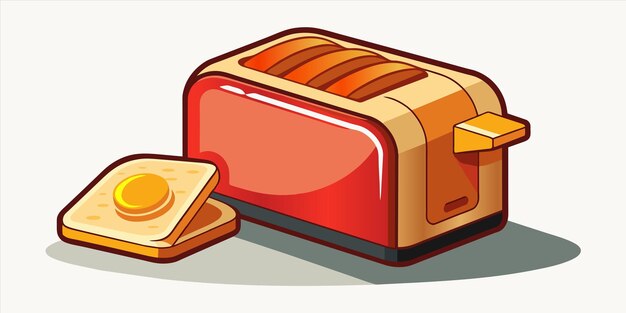 Vector a toaster with a slice of bread next to it and a toaster