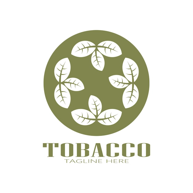 タバコの葉のロゴタバコフィールドとタバコタバコのロゴテンプレートデザインベクトル