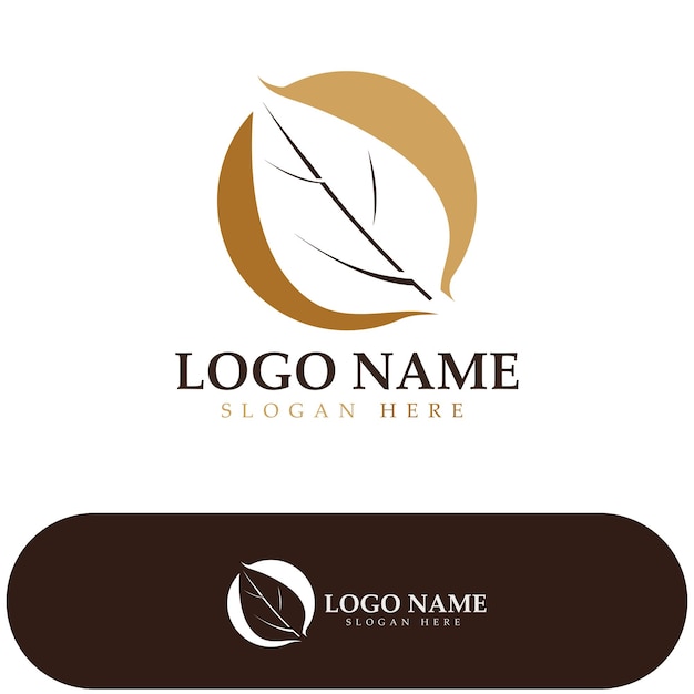 Tobacco leaf logotobacco field and tobacco cigarette logo template design vector