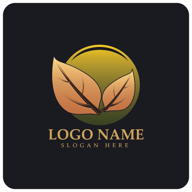 Tobacco leaf logotobacco field and tobacco cigarette logo template design vector