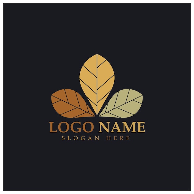 Vector tobacco leaf logotobacco field and tobacco cigarette logo template design vector