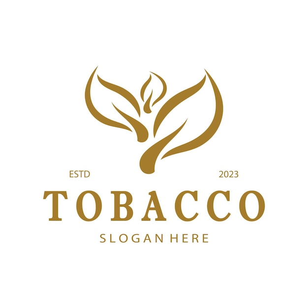 Tobacco leaf logotobacco field and tobacco cigarette logo template design vector