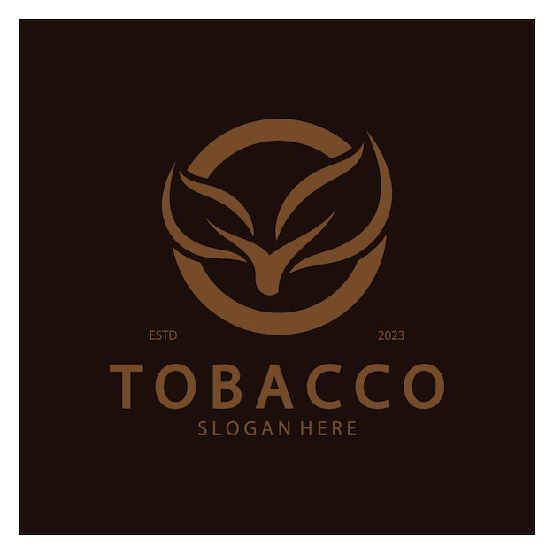 Logo della foglia di tabaccocampo di tabacco e vettore di progettazione del modello del logo della sigaretta del tabacco