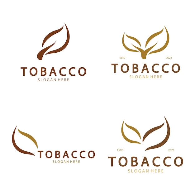 Tobacco leaf logotobacco field and tobacco cigarette logo template design vector