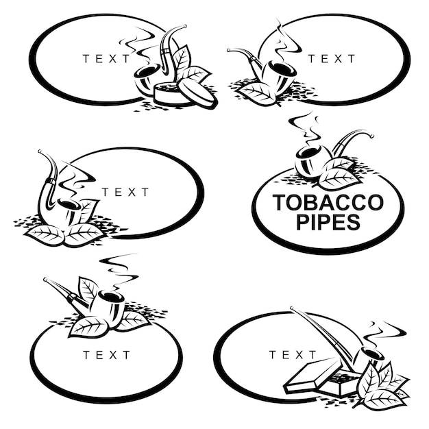 Tobacco pipes set Collection icon tobacco pipes Vector