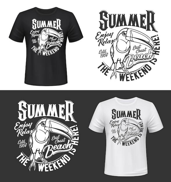 Toco toekan vogel tshirt prints vector mock up