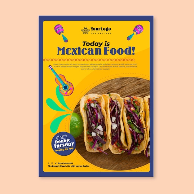 Vector today is mexican food poster template