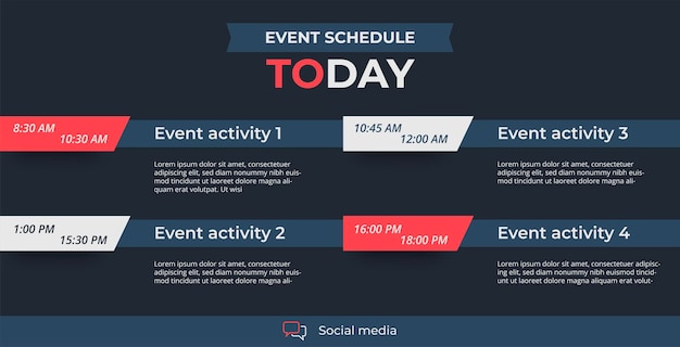 Vector today plan daily event schedule flyer poster template