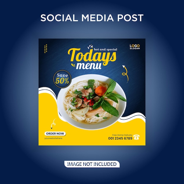 Today's food menu social media post template