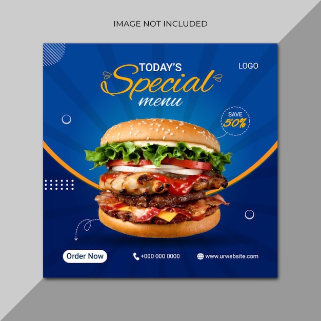 Vector today's special menu food banner design template