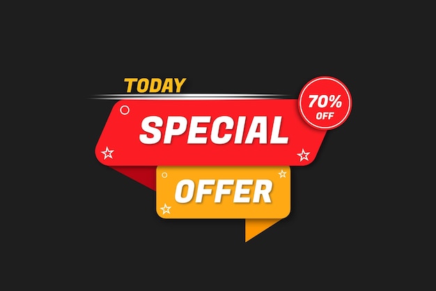 Today special offer and discount sale banner design premium vector