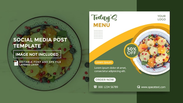 todays menu theme post social media template