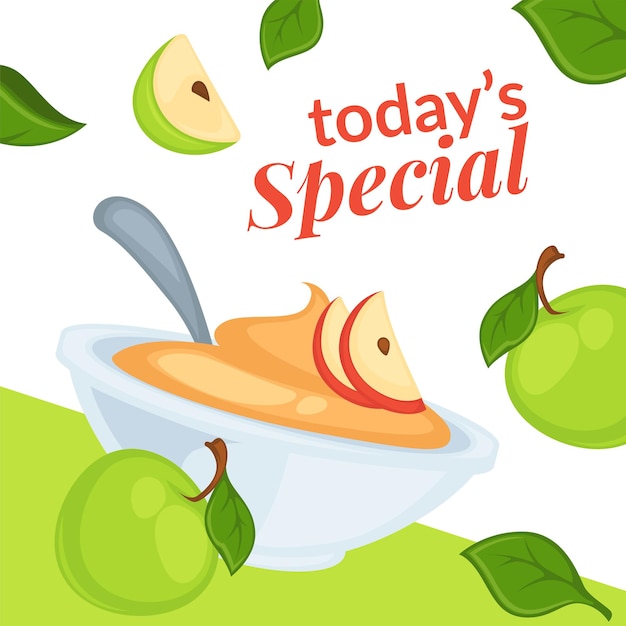 Todays special on desserts with apple slices sale