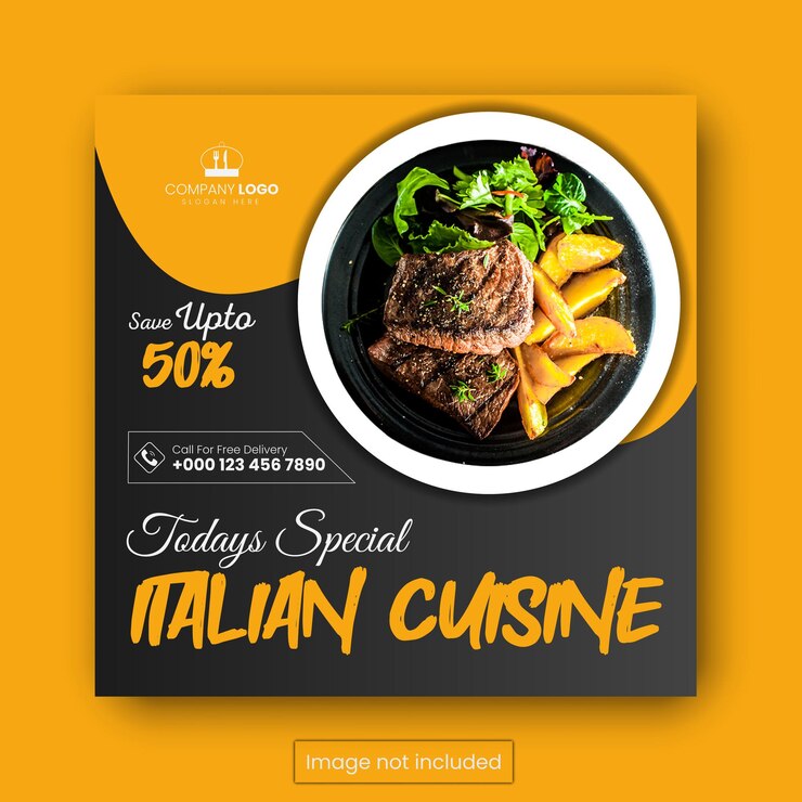 Vector todays special italian cuisine social media instagram post design template