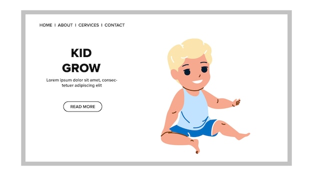 Toddler Boy Funny Kid Grow And Develop Vector