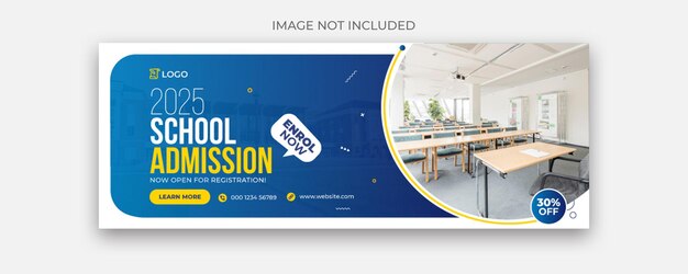 Toegang tot school voor kinderen sociale media Facebook-omslagsjabloon