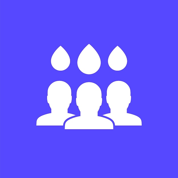 Toegang tot schoon water icoon met mensen