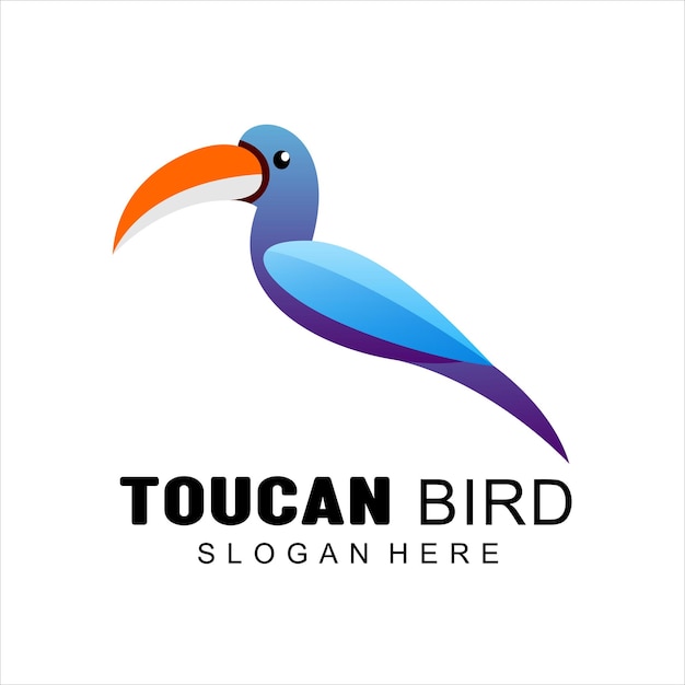 Toekan vogel logo kleurrijke gradiënt